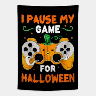 I Pause My Game For Halloween Jack O Lantern Video Gamer Tapestry