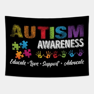 'Educate Love Support Advocate ' Autism Awareness Tapestry