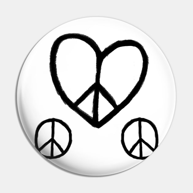 Heart Peace, Peace Love Symbols, Peace Sign Pin by badlydrawnbabe