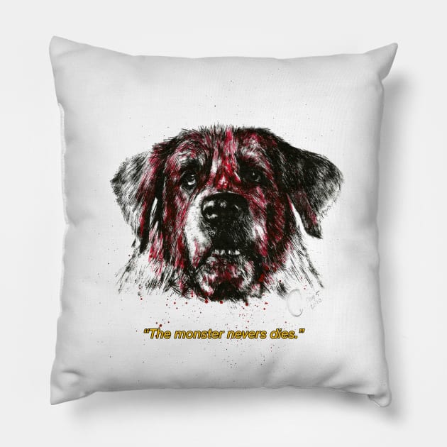 Cujo Pillow by AlbertColladoArt