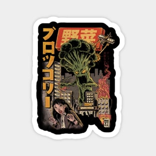 The Broccozilla Black - Broccoli Attack Magnet