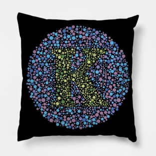 “K” Eye Test Letter Circle Pillow