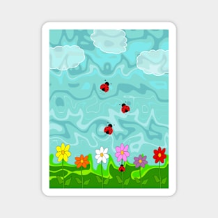 A Cloudy Summer Day For Ladybugs Magnet