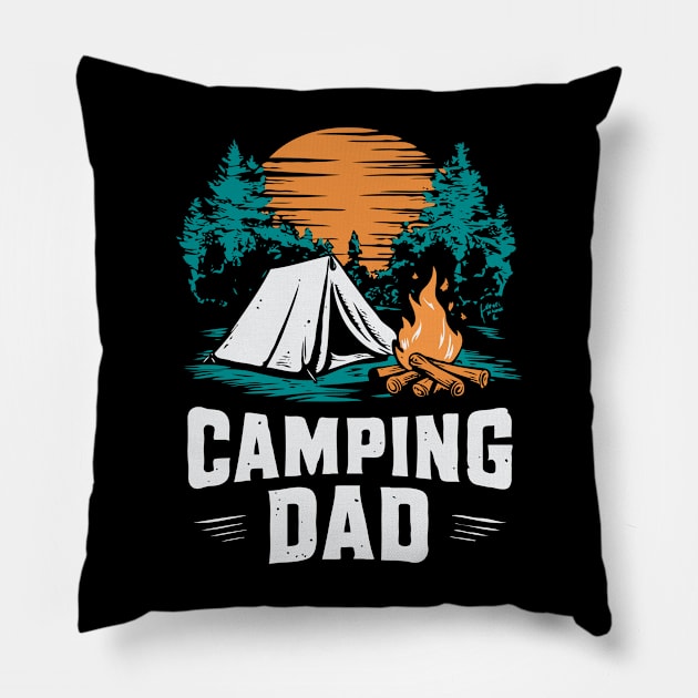 Camping Dad. Funny Camping Pillow by Chrislkf