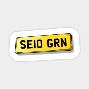 SE10 GRN Greenwich Number Plate Magnet