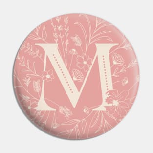 Botanical Letter M (Hibiscus Pink) Pin