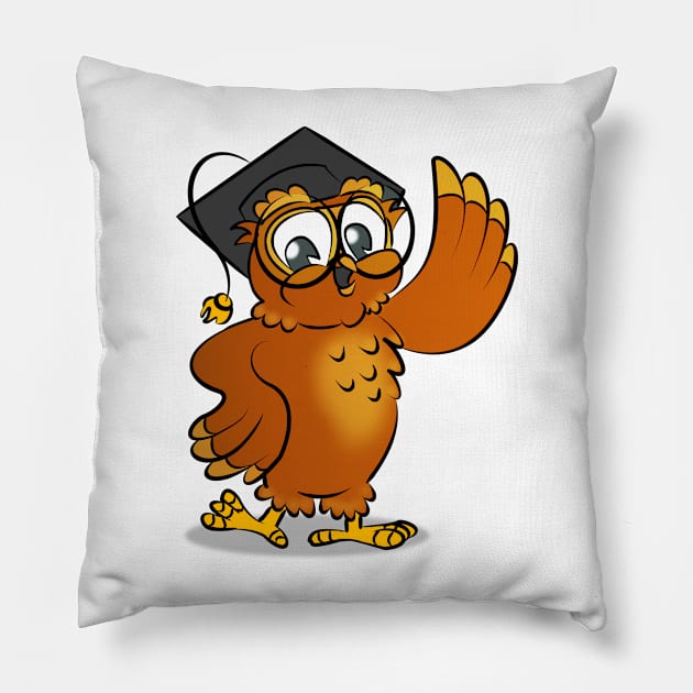 Cartoon Owl Design Pillow by PorinArt