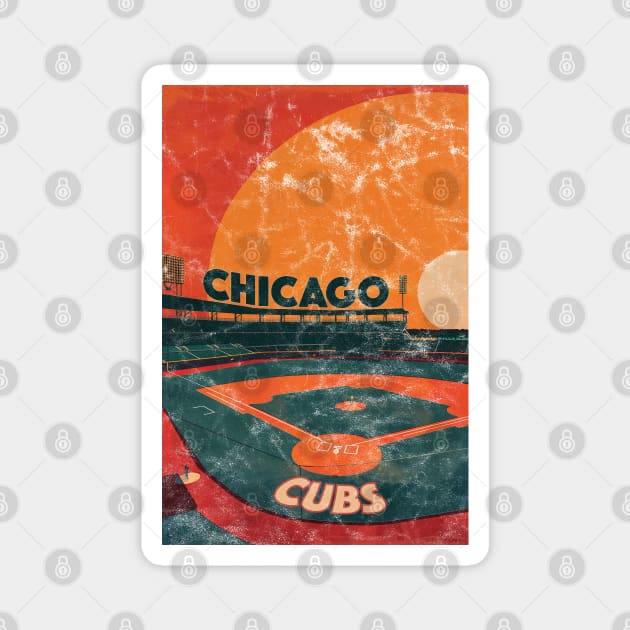 Midcentury Chicago Cubs Stadium Magnet by Rad Love