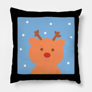 Cute Christmas Reindeer with Snow Pillow