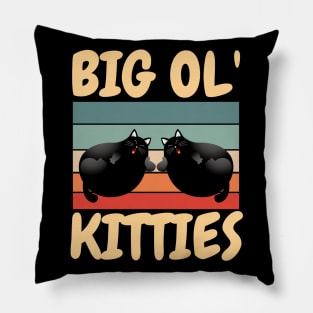 Funny Retro Big Ol' Kitties Cute Lazy Fat Cat Lover Pillow