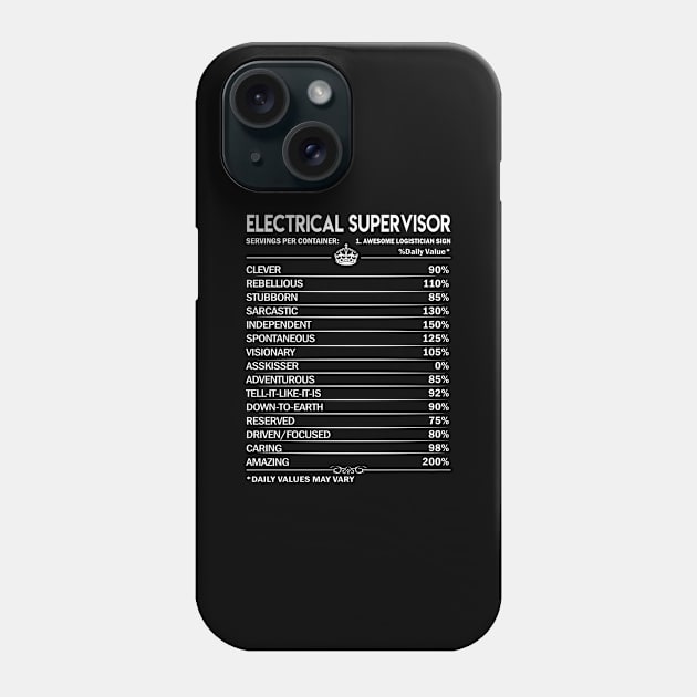 Electrical Supervisor T Shirt - Electrical Supervisor Factors Daily Gift Item Tee Phone Case by Jolly358