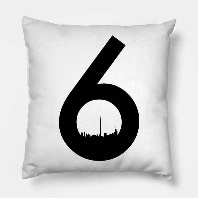 Toronto 6 TDot, The6ix, T.0 Pillow by UNDERGROUNDROOTS