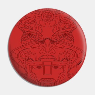 alien pattern in olmec totem ecopop Pin