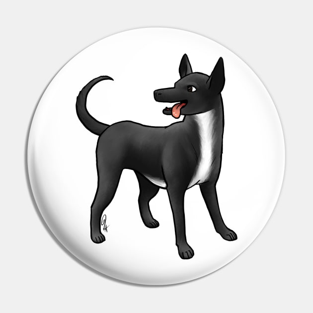 Dog - Xoloitzcuintli - Coated Black and White Pin by Jen's Dogs Custom Gifts and Designs