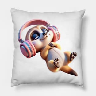 Dreamy Meerkat Melodies – Swinging to the Sound of Joy Tee Pillow