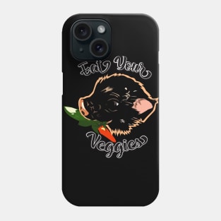 Eating Veggies a vegetarian pig Phone Case