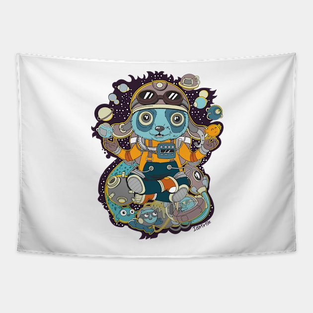 Cosmo Panda Tapestry by idiotstile