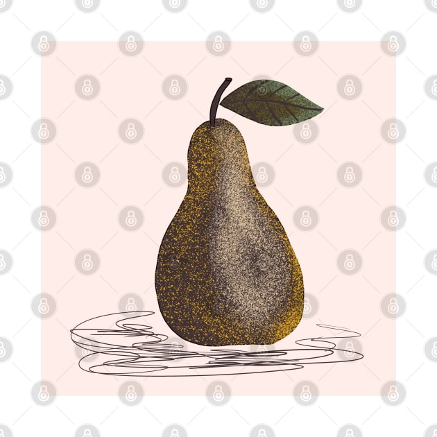 Study of still life pear and leaf in digital shading by FrancesPoff