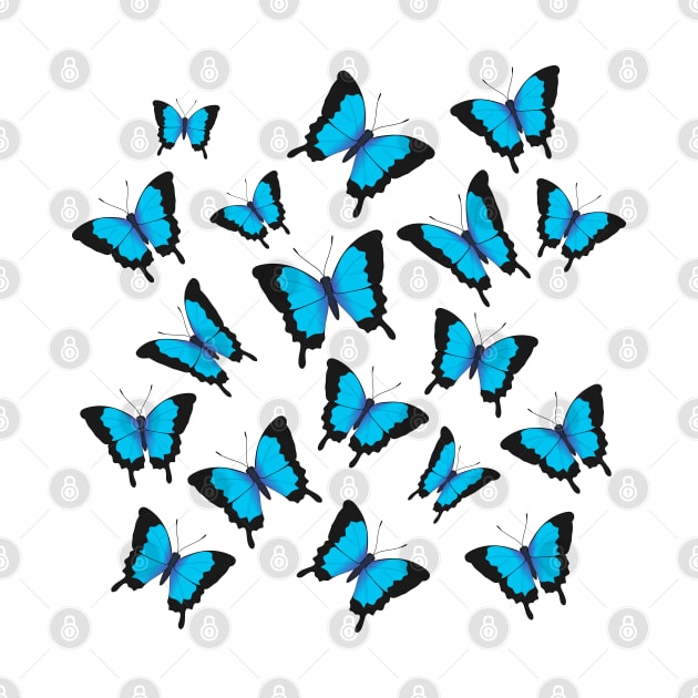 Ulysses Butterflies by Nutmegfairy