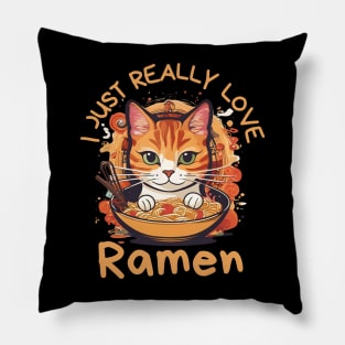 Ramen Cat Anime  Kawaii Clothes Otaku Clothing Manga Pillow