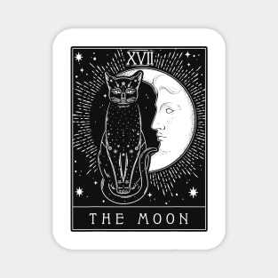 Tarot Card Crescent Moon And Cat Graphic Magnet
