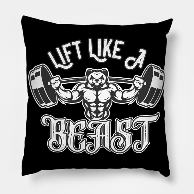 Lift Like A Beast Pillow by Foxxy Merch