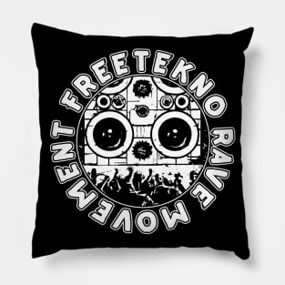 FreeTekno Rave Movement Teknival Pillow