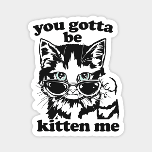 You Gotta Be Kitten Me Shirt, Funny Cat Shirt, Cat With Sunglasses shirt, Kitten With Sunglasses Tee, Cat Tshirt Gifts Magnet