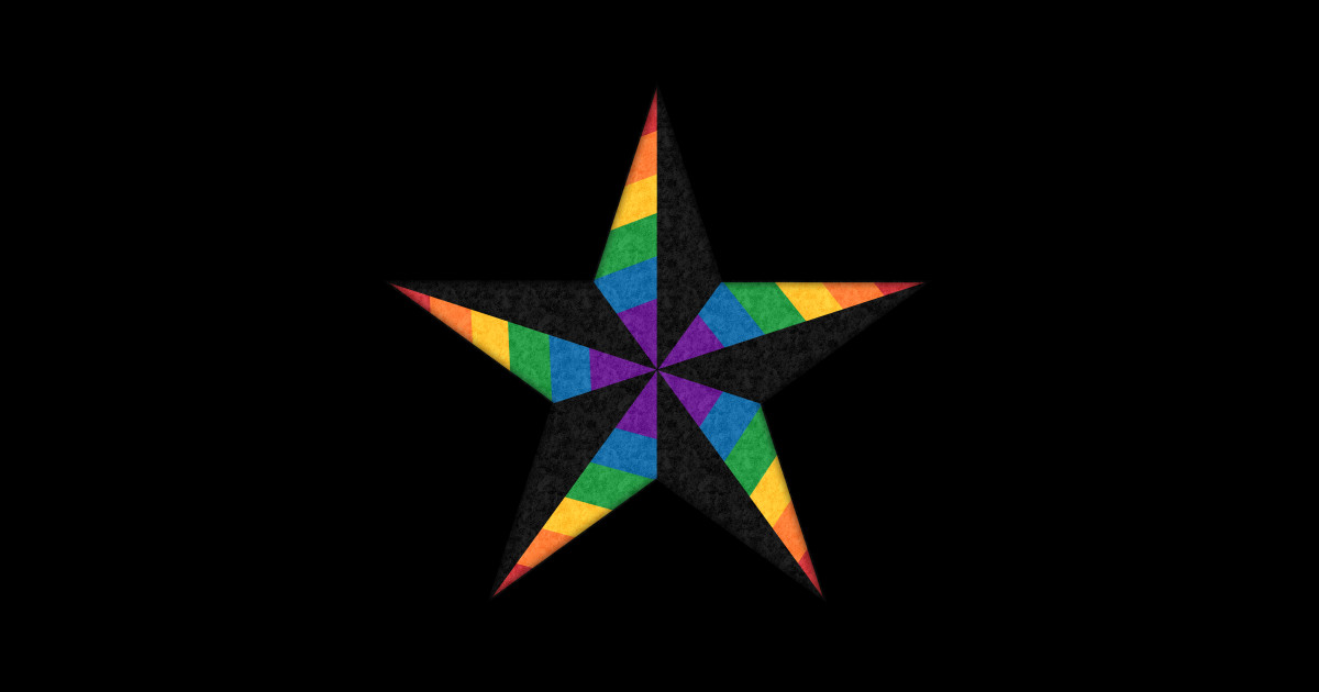 LGBTQ Rainbow Pride Flag Colored Nautical Star - Nautical Star ...