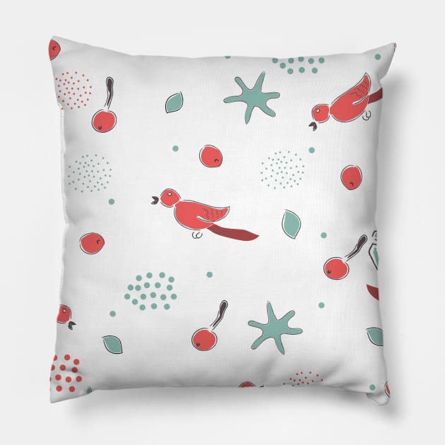 Bullfinch Pillow by Kristina Stellar Scandinavian Land