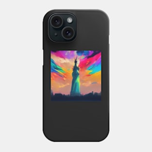 psychedelic statue of liberty 04 Phone Case