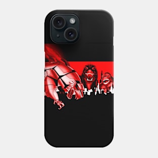 kaijus in red warning Phone Case