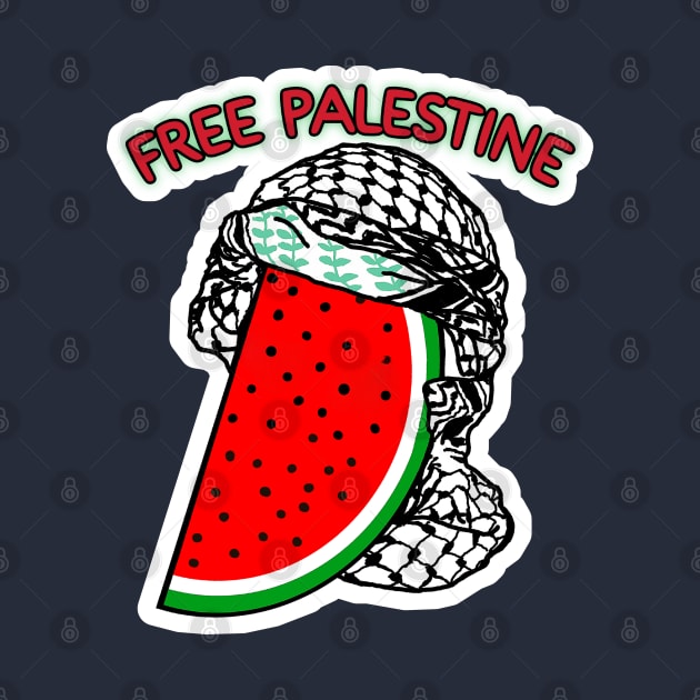 Watermelon Keffiyeh - Half Wrap - Free Palestine - Back by SubversiveWare