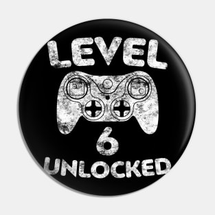 Kids Level 6 Unlocked 6Th Video Gamer Birthday Pin