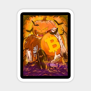 pumpkin king with bitcoin Magnet
