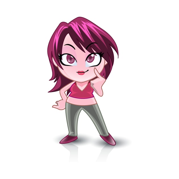 purple lover, beautiful Girl cartoon character by EDSERVICES