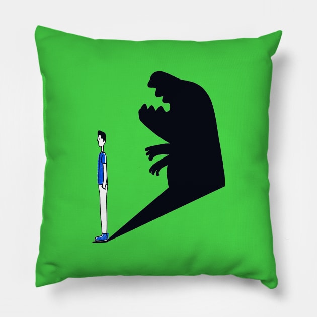 IT FOLLOWS Pillow by Reptileando