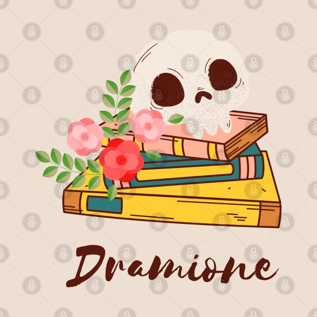 Dramione, skull and books by fangirl-moment