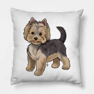 Dog - Yorkshire Terrier - Black and Tan Puppy Cut Pillow