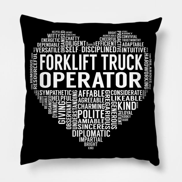 Forklift Truck Operator Heart Pillow by LotusTee