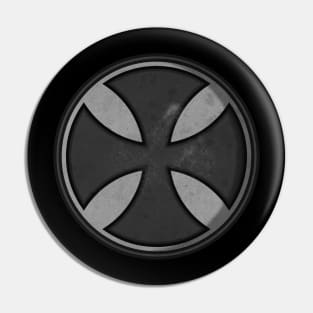 Templar Knight Shield BW Pin