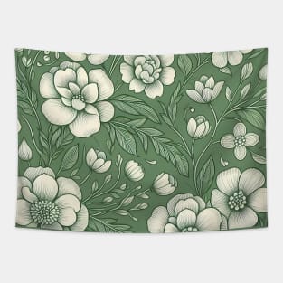 White Flowers Tapestry