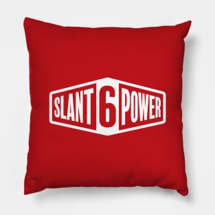 Slant 6 Power - White + Red Pillow