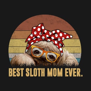 Best Sloth Mom Ever With Dot Turban T-Shirt