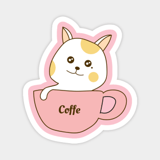 coffe cat cartoon Magnet