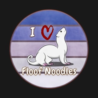 I Love Floof Noodles Ferret Retro Sunset Design T-Shirt
