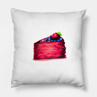 Red Strawberry Crepe Cake Pillow