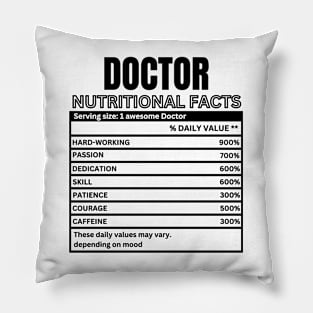 funny Gift idea for doctor - Funny Doctor Nutritional Facts - Doctor Humorous Gift Pillow