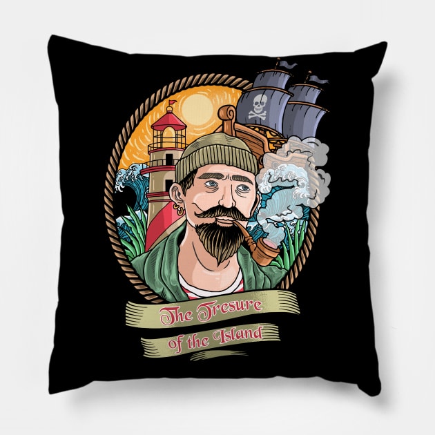 The Corsair of the Treasure Island Pillow by black8elise