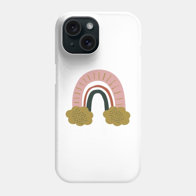 Pink and gold rainbow Phone Case by AllPrintsAndArt